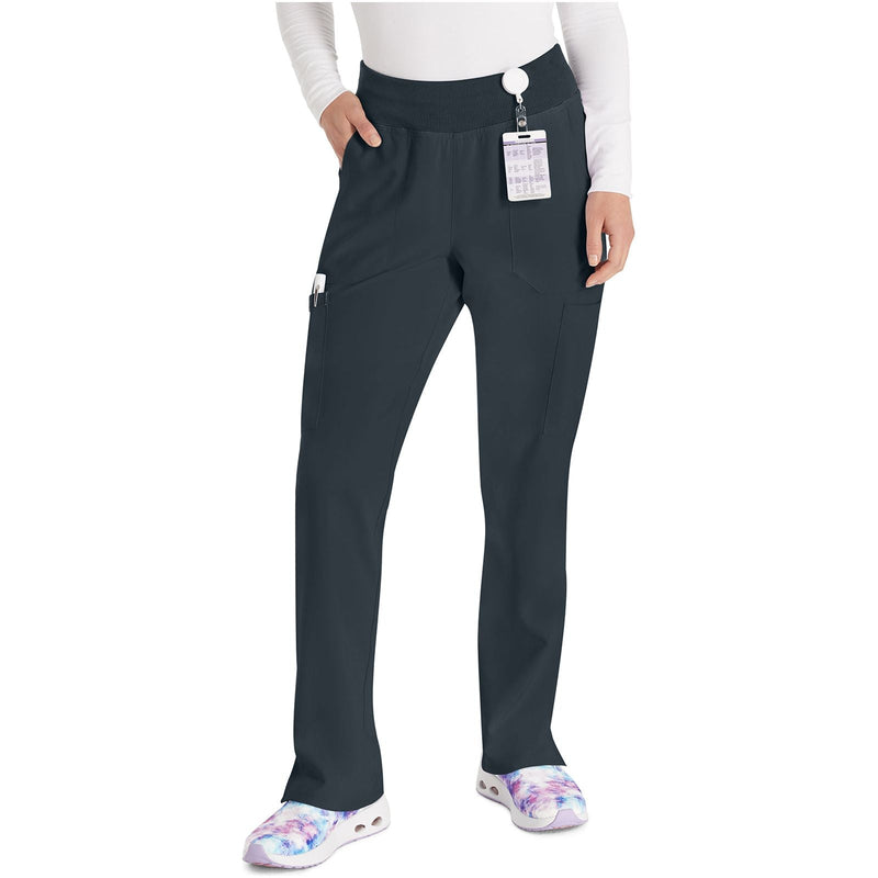 pewter - Natural Rise Tapered Leg Pull-On Pant