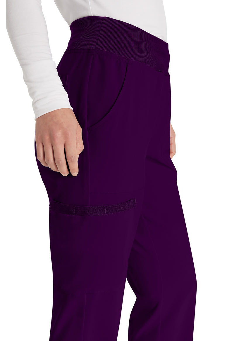 Eggplant - Women's Natural Rise Tapered Leg Pull-On Scrub Pants – Tall (View 3)
