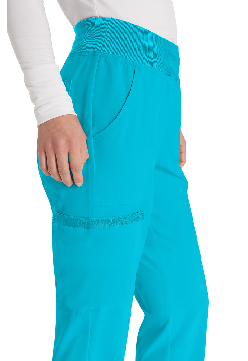 Turquoise - Women's Natural Rise Tapered Leg Pull-On Scrub Pants – Tall (View 3)