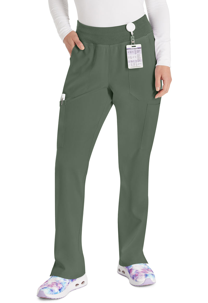 Olive - Dickies EDS Essentials Women Scrub Pants - Front View