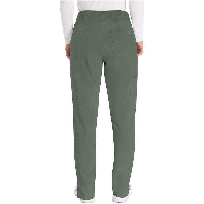 olive - Natural Rise Tapered Leg Pull-On Pant