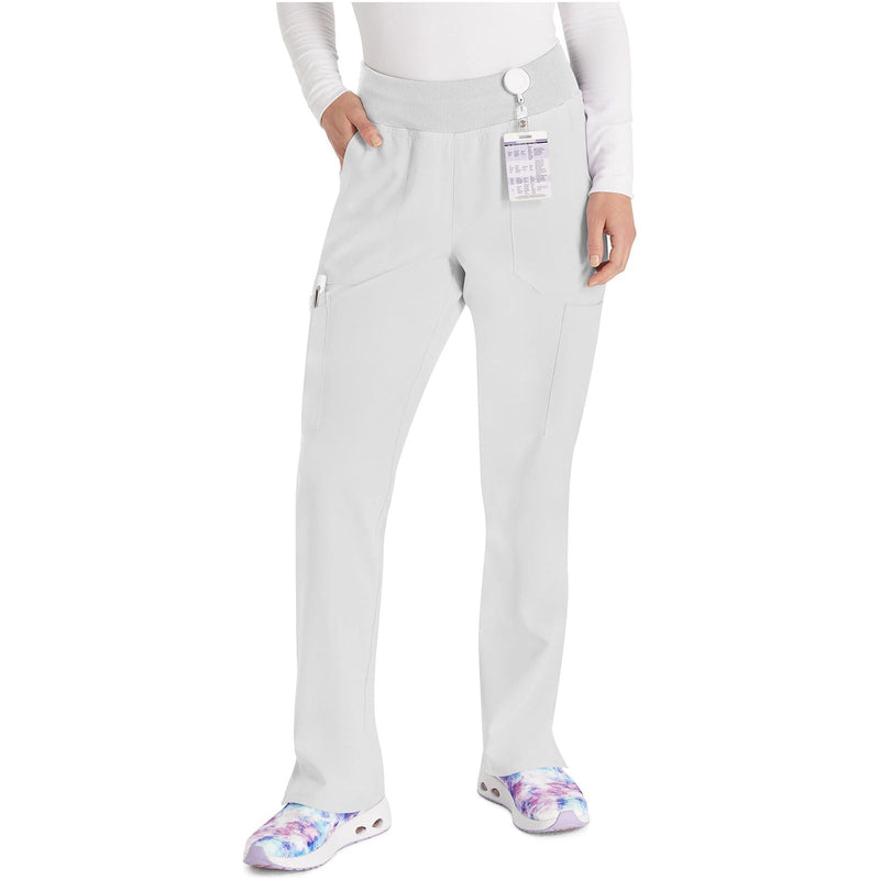 white - Natural Rise Tapered Leg Pull-On Pant