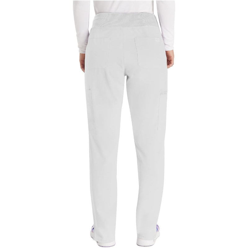 white - Natural Rise Tapered Leg Pull-On Pant