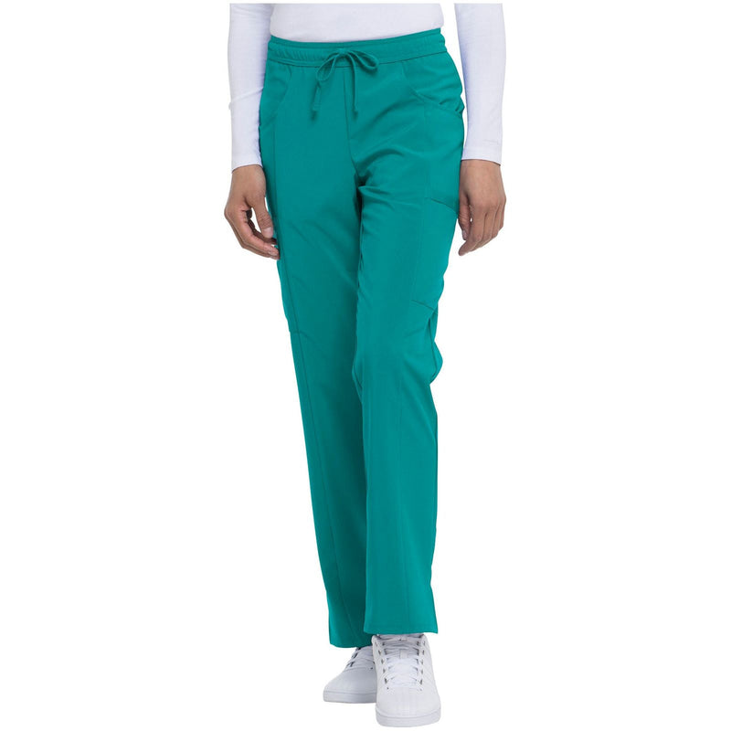 teal blue - Mid Rise Straight Leg Drawstring Pant