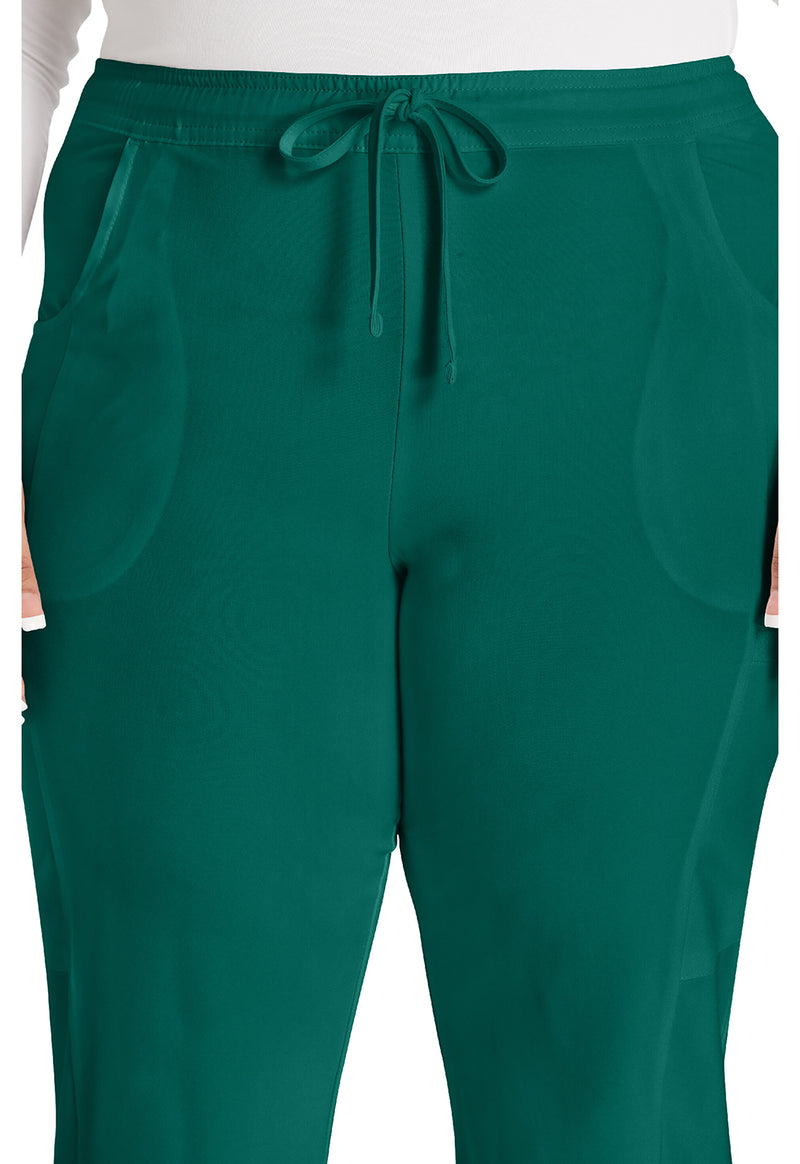 Hunter Green - Women's Mid Rise Straight Leg Drawstring Scrub Pants – Regular (View 3)