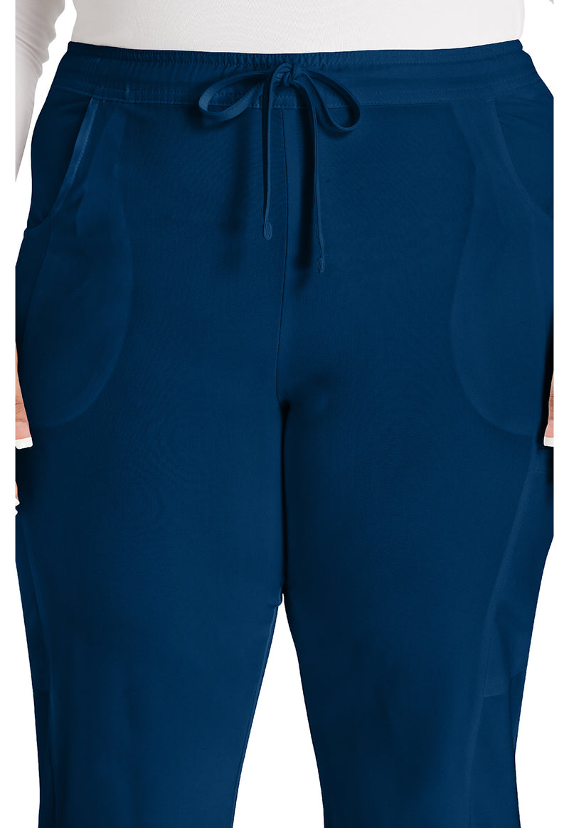 Navy - Women's Mid Rise Straight Leg Drawstring Scrub Pants – Regular (View 3)