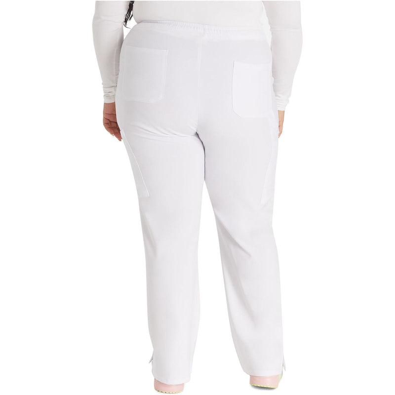 white - Mid Rise Straight Leg Drawstring Pant