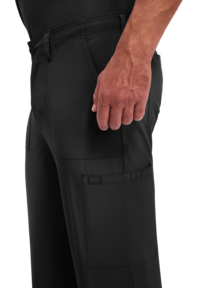Black - Men's Natural Rise Drawstring Scrub Pants – Tall (View 2)
