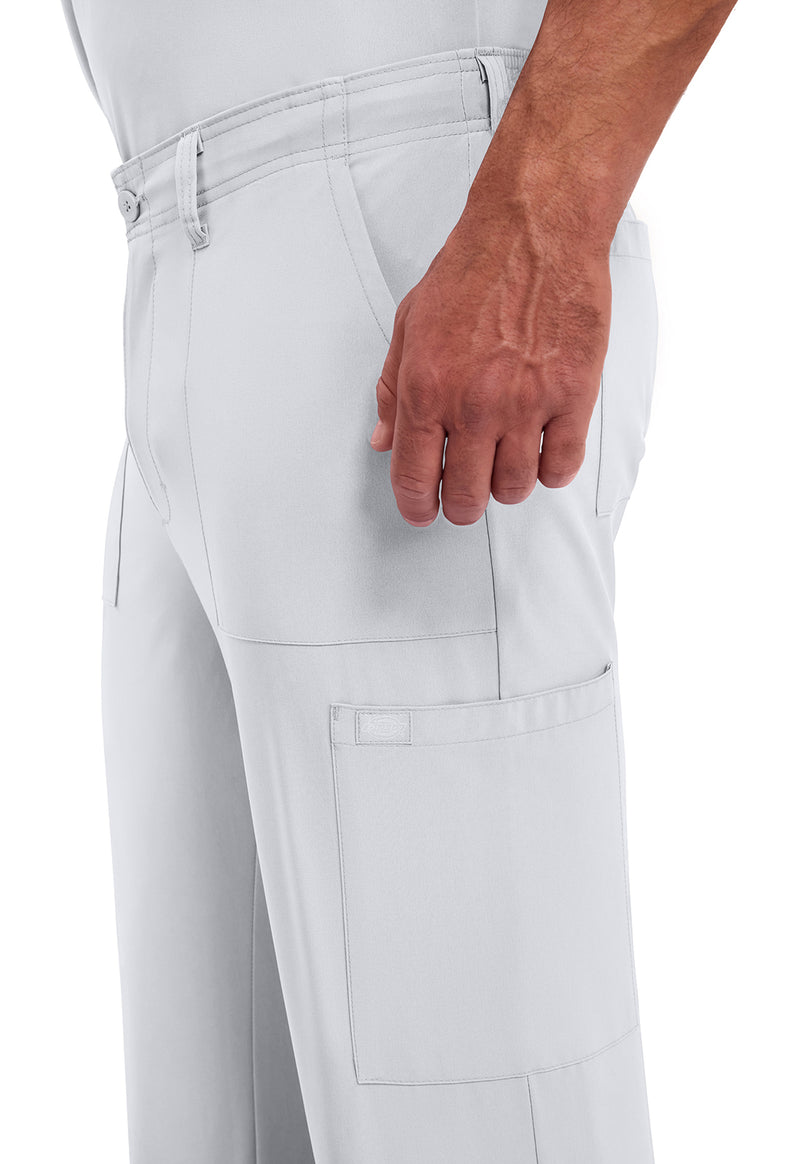 White - Men's Natural Rise Drawstring Scrub Pants – Tall (View 2)