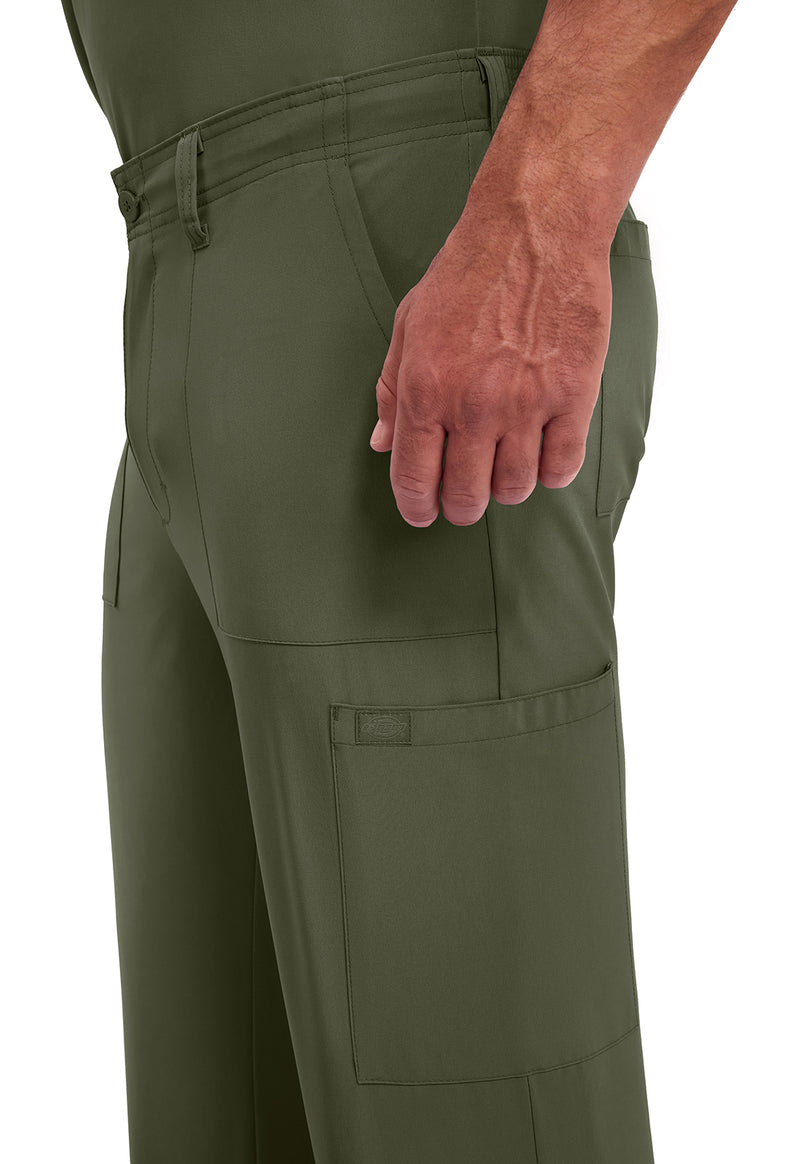Olive - Men's Natural Rise Drawstring Scrub Pants – Regular (View 2)