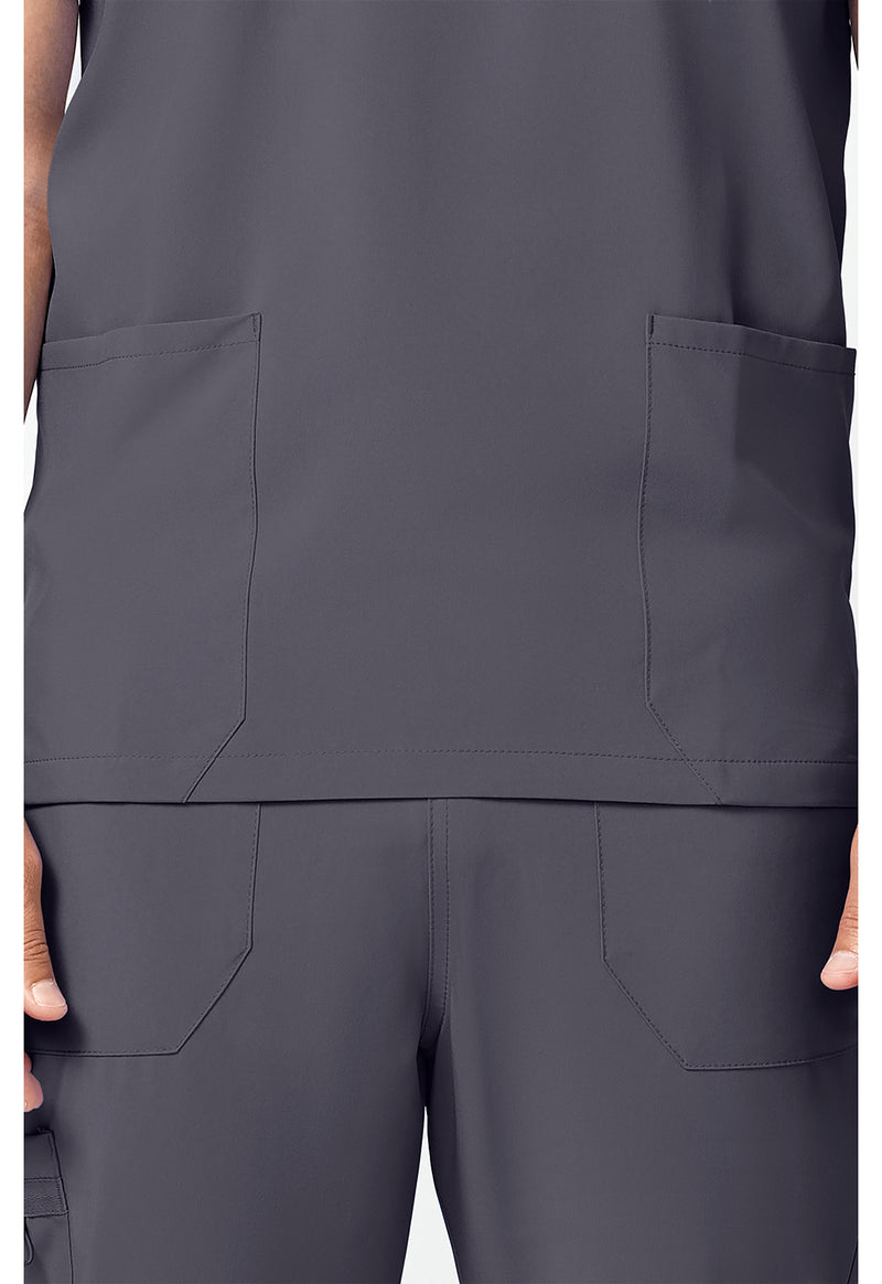 Pewter - Unisex Natural Rise Tapered Leg Scrub Pants (View 2)