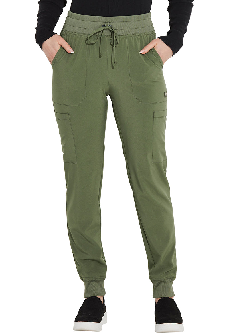 Olive - Dickies EDS Essentials Women Scrub Pants - Front View