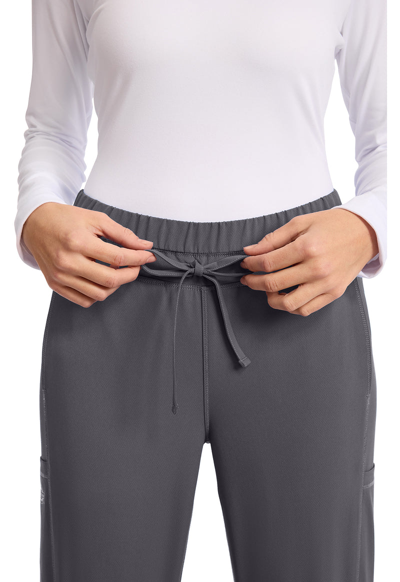 Pewter - Women's Mid Rise Straight Leg Drawstring Scrub Pants (View 2)