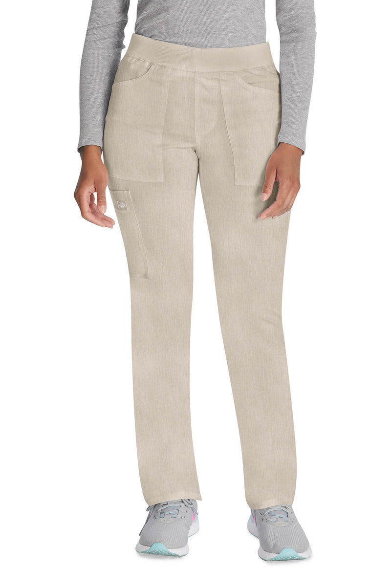 Heather Blonde Wood - Dickies Balance Women Scrub Pants - Front View