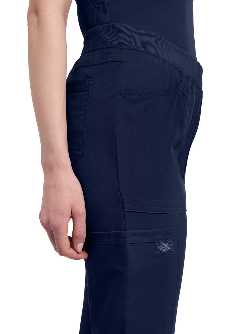 Navy - Women's Mid Rise Tapered Leg Pull-on Scrub Pants (View 3)
