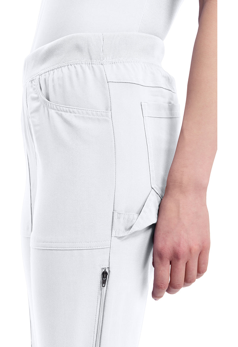 White - Women's Mid Rise Tapered Leg Pull-on Scrub Pants (View 2)