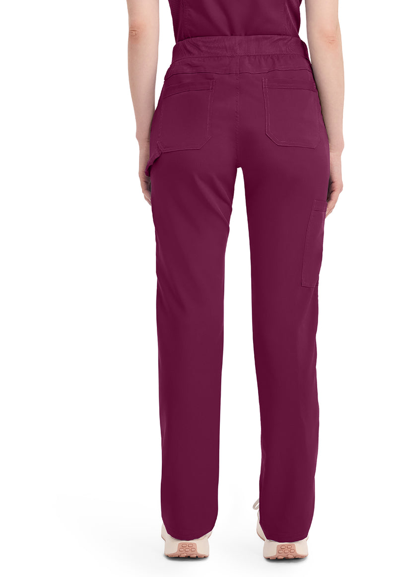 Wine - Dickies Balance Women Scrub Pants - Back View
