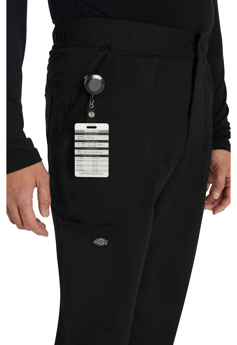 Black - Men's Mid Rise Straight Leg Scrub Pants (View 2)