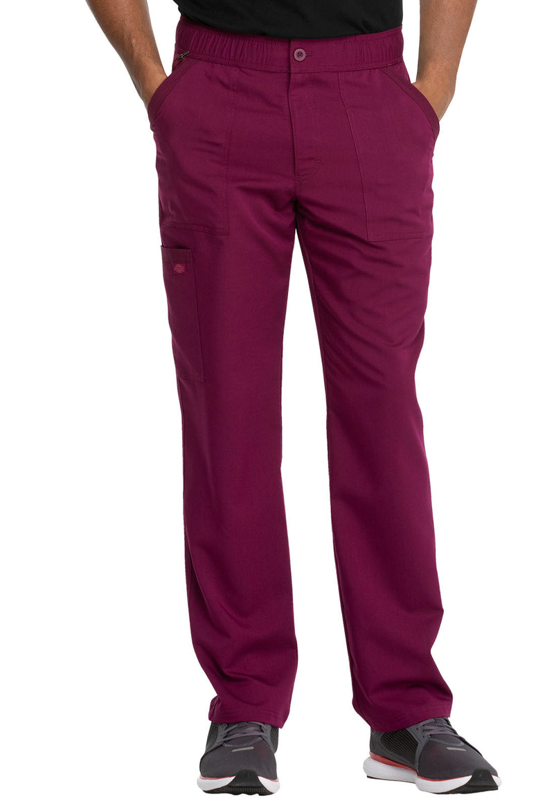 Wine - Dickies Balance Men Scrub Pants - Front View