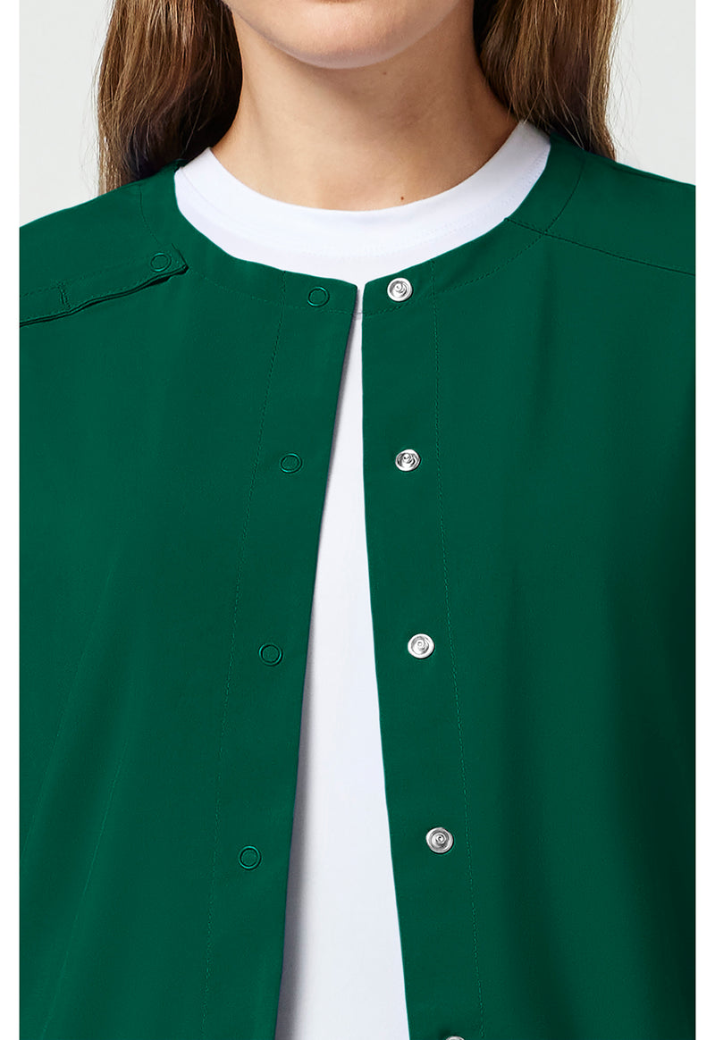 Hunter Green - Women's Snap Front Warm-up Scrub Jacket (View 2)