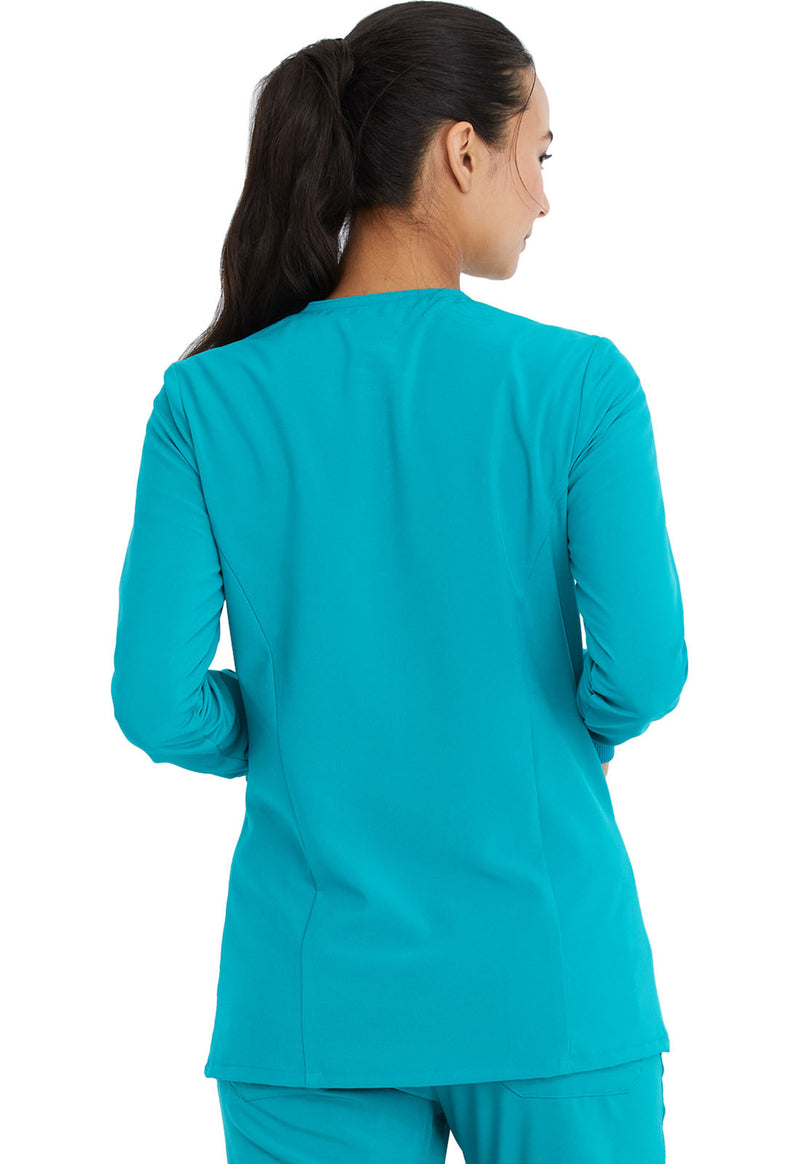 Teal Blue - Dickies EDS Essentials Women Scrub Jacket - Back View