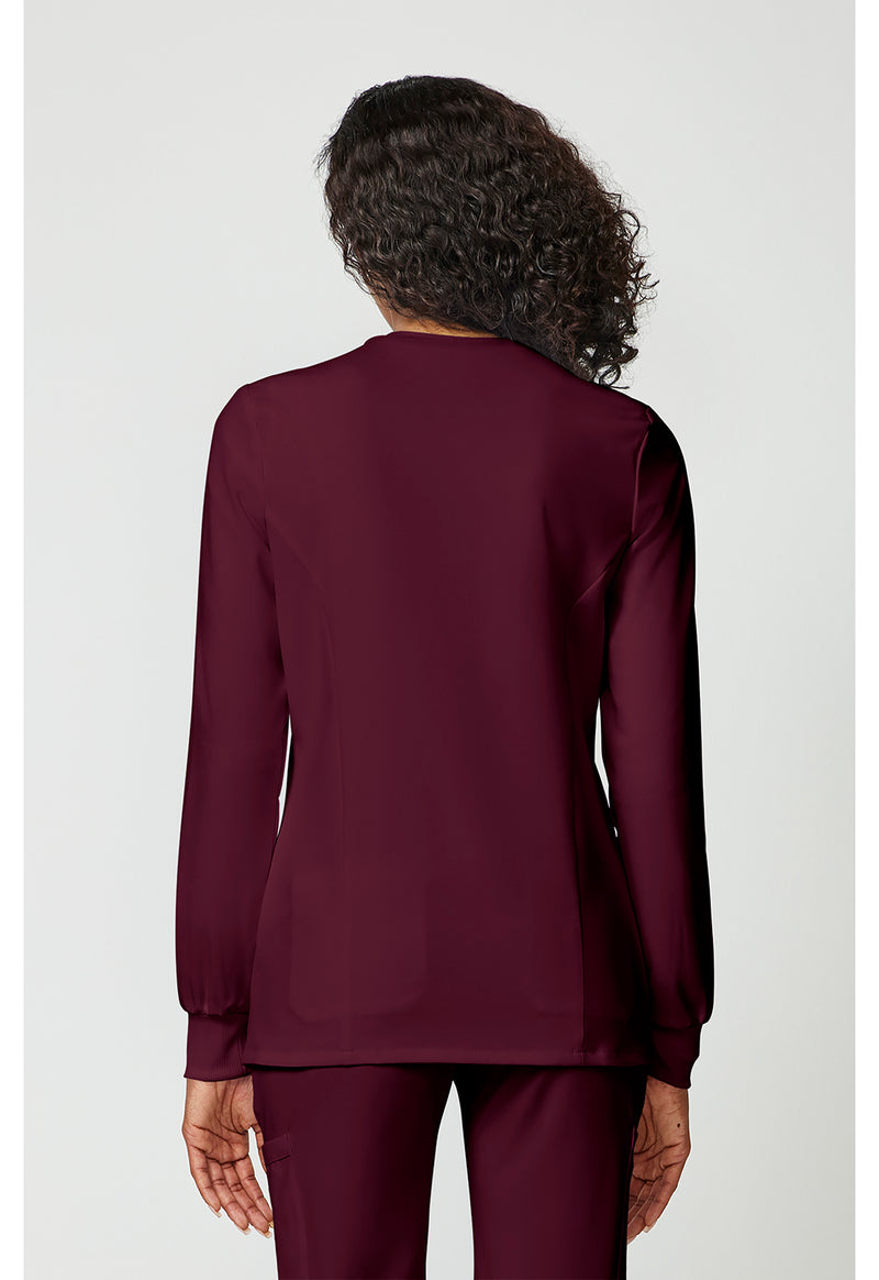 Wine - Dickies EDS Essentials Women Scrub Jacket - Back View