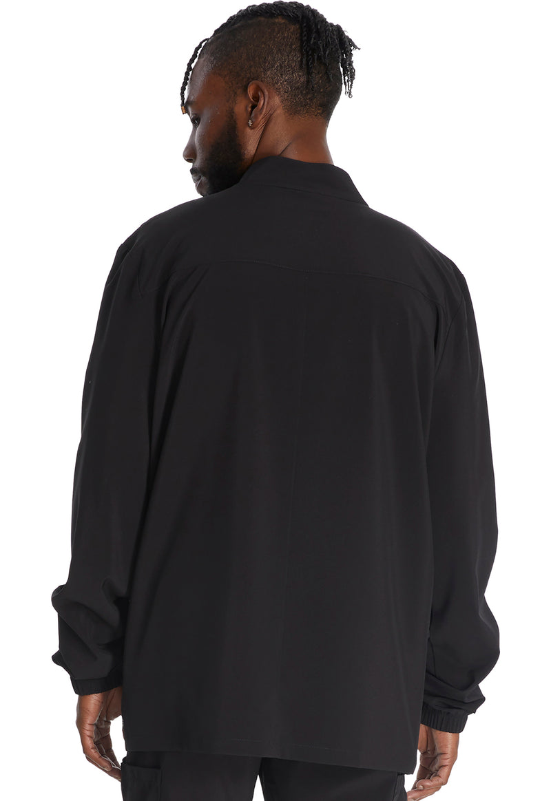 Black - Men's Zip Front Jacket (Back)