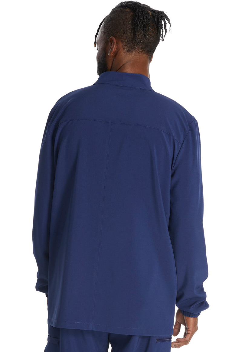 Navy - Men's Zip Front Jacket (Back)