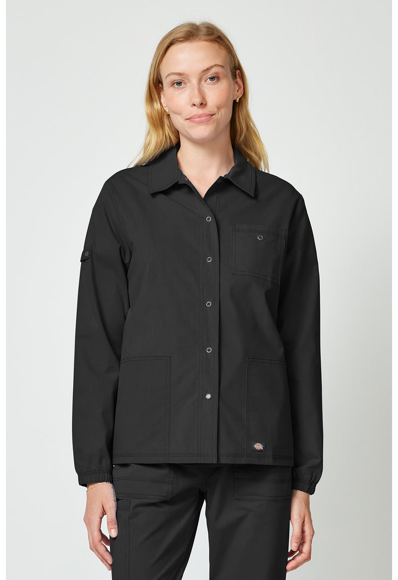 Black - Women's snap front jacket