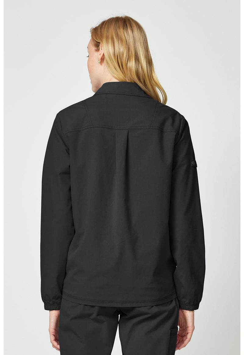 Black - Women's snap front jacket (Back)