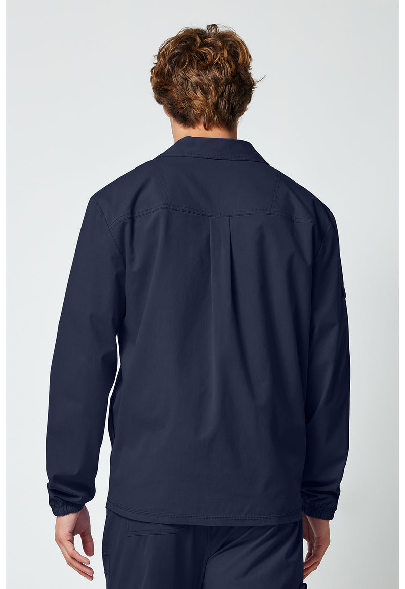 Navy - Men's snap front jacket (Back)