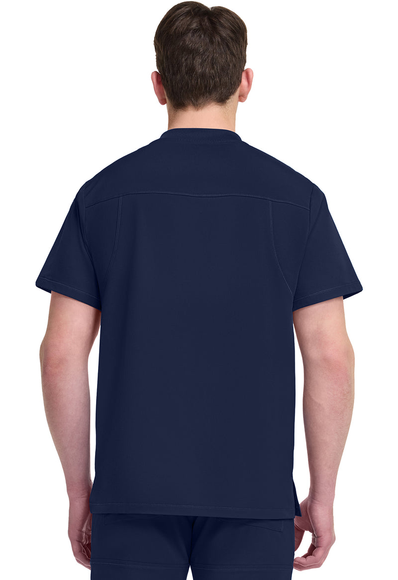 Navy - Dickies Dynamix Men Scrub Top - Back View