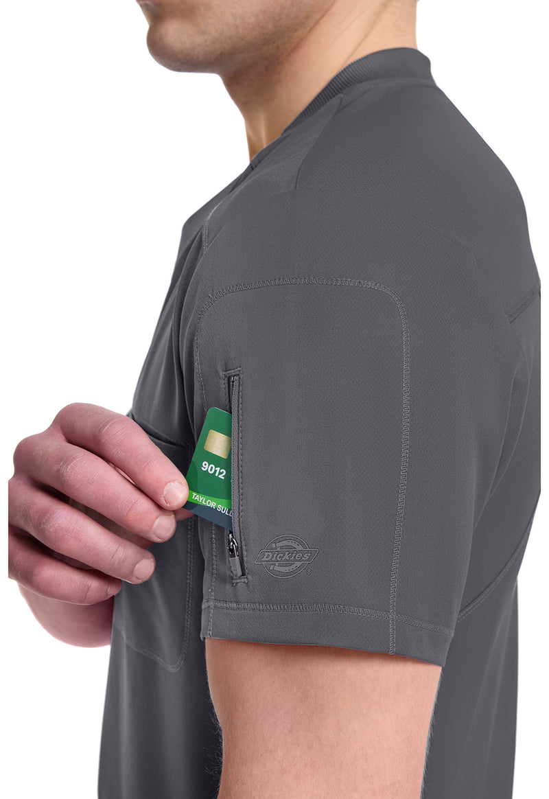 Pewter - Men's Tuckable V-Neck Scrub Top (View 3)