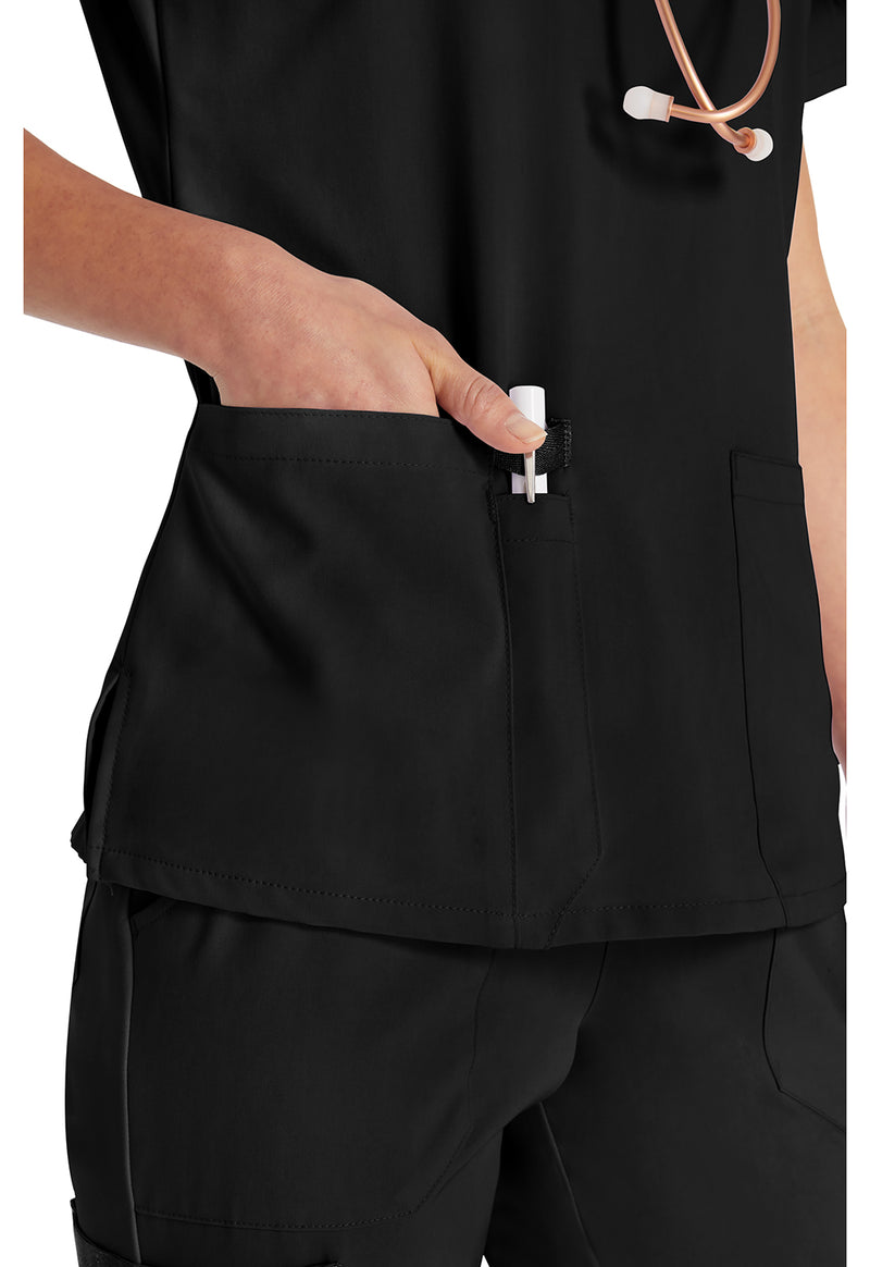 Black - Women's V-Neck Scrub Top (View 4)