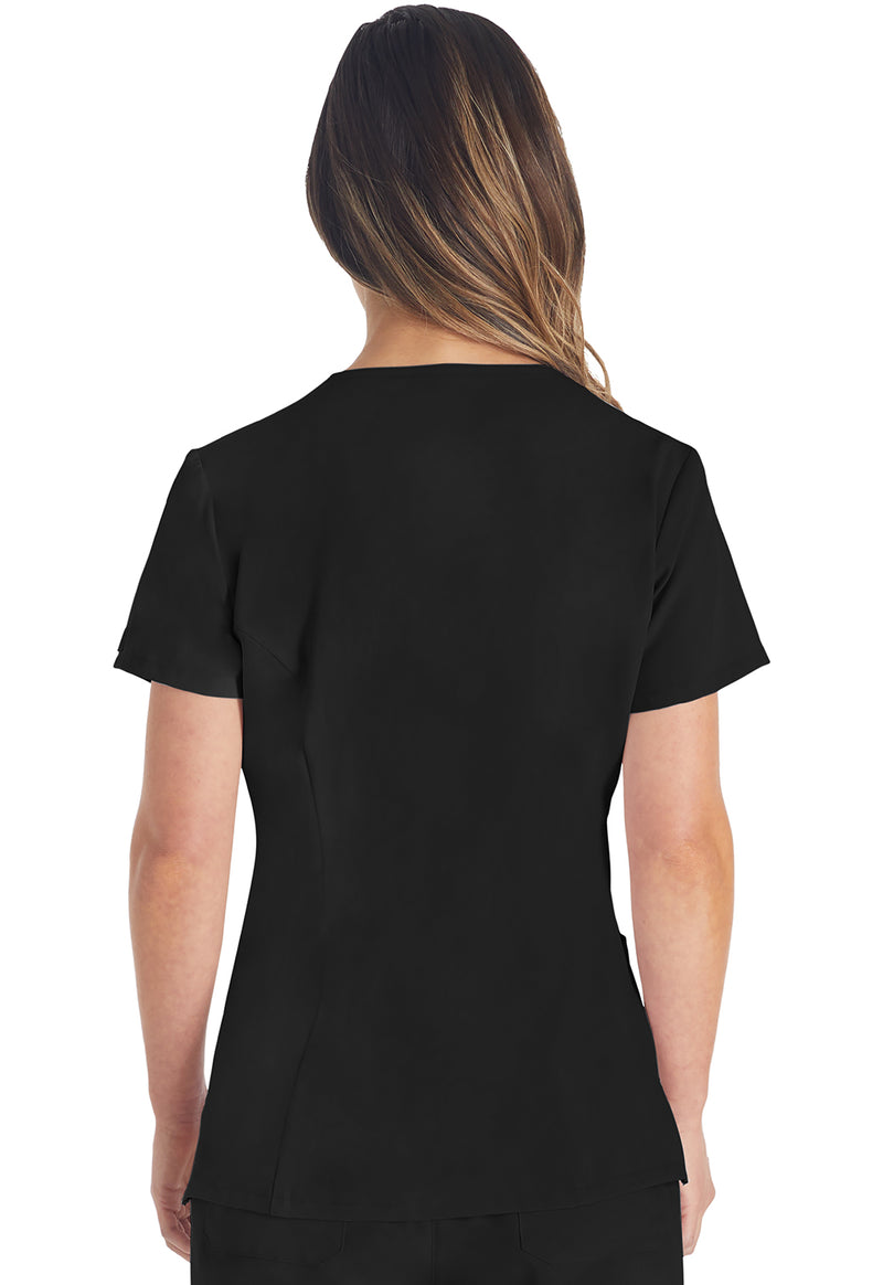 Black - Dickies EDS Essentials Women Scrub Top - Back View