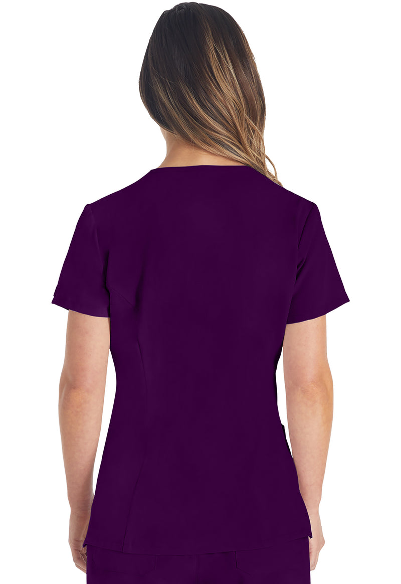 Eggplant - Dickies EDS Essentials Women Scrub Top - Back View