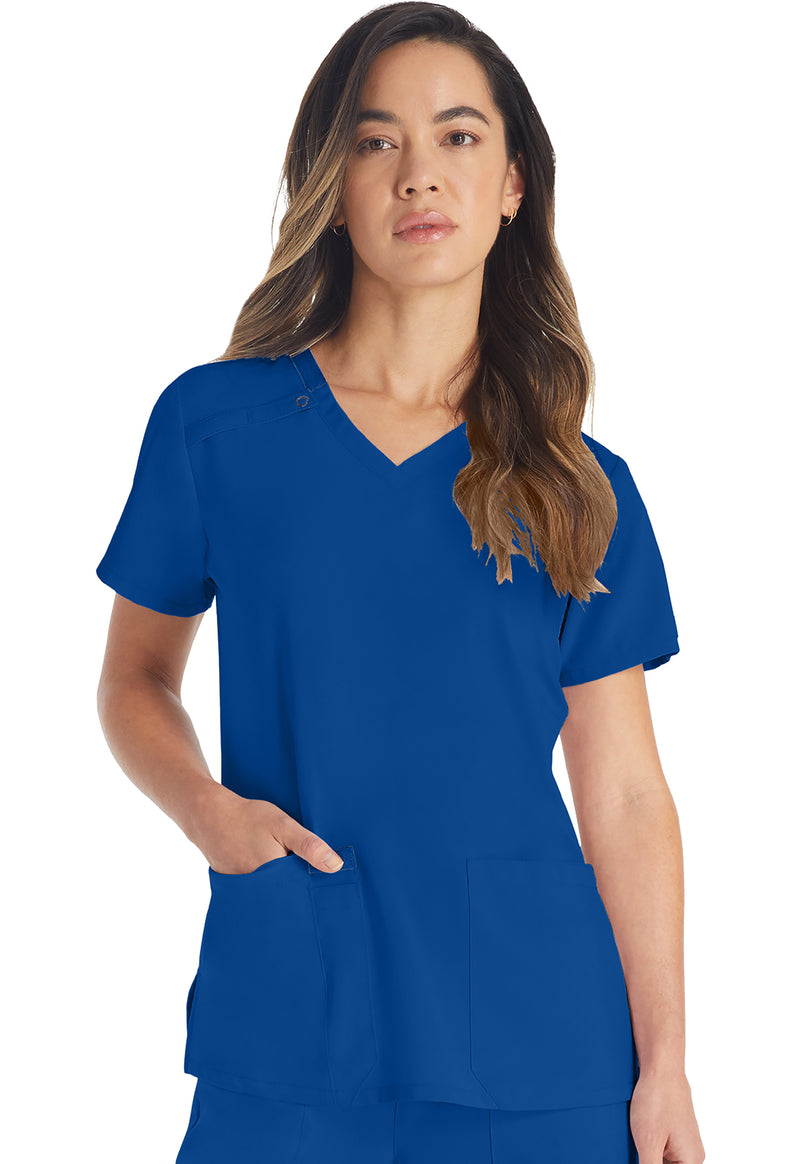 Galaxy Blue - Dickies EDS Essentials Women Scrub Top - Front View