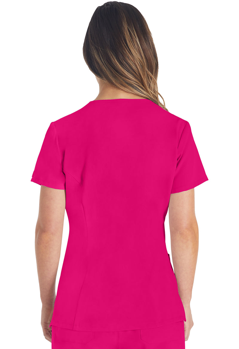Hot Pink - Dickies EDS Essentials Women Scrub Top - Back View