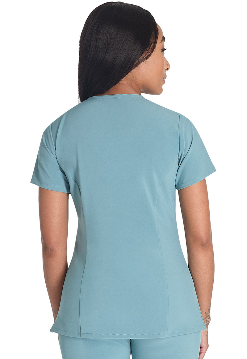 Mineral Blue - Dickies EDS Essentials Women Scrub Top - Back View