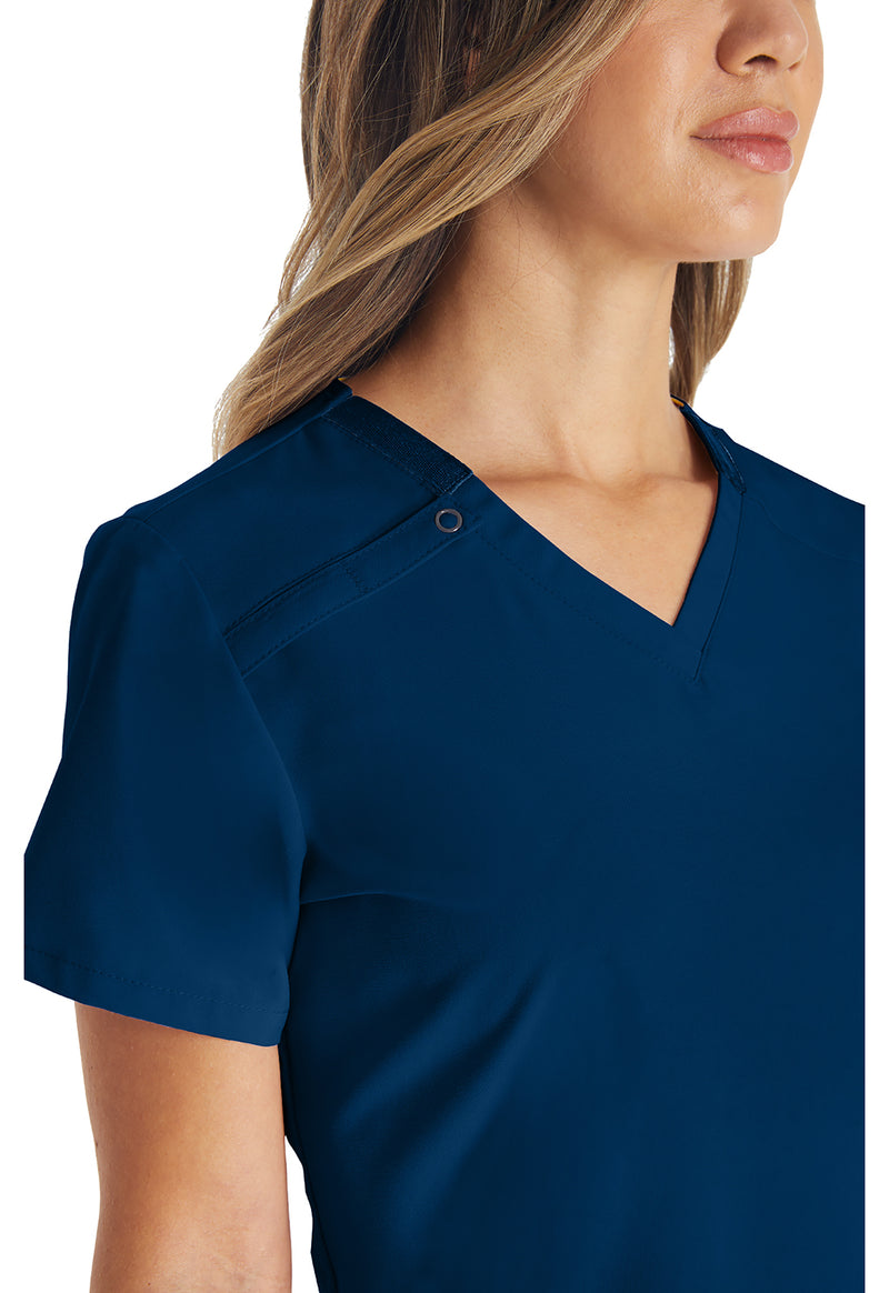 Navy - Women's V-Neck Scrub Top (View 3)