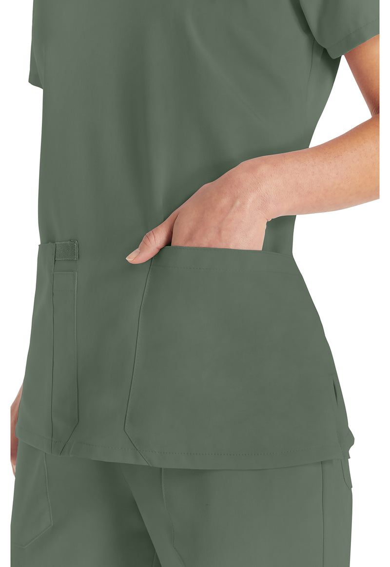 Olive - Women's V-Neck Scrub Top (View 2)