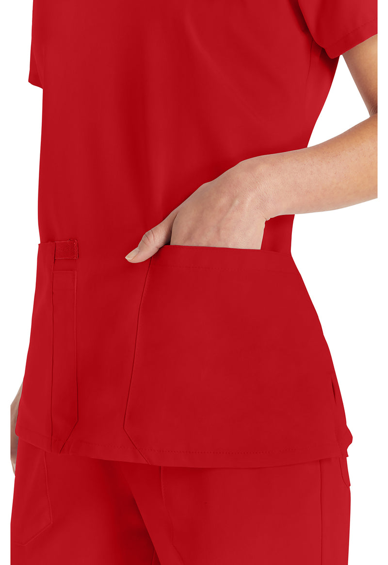 Red - Women's V-Neck Scrub Top (View 2)