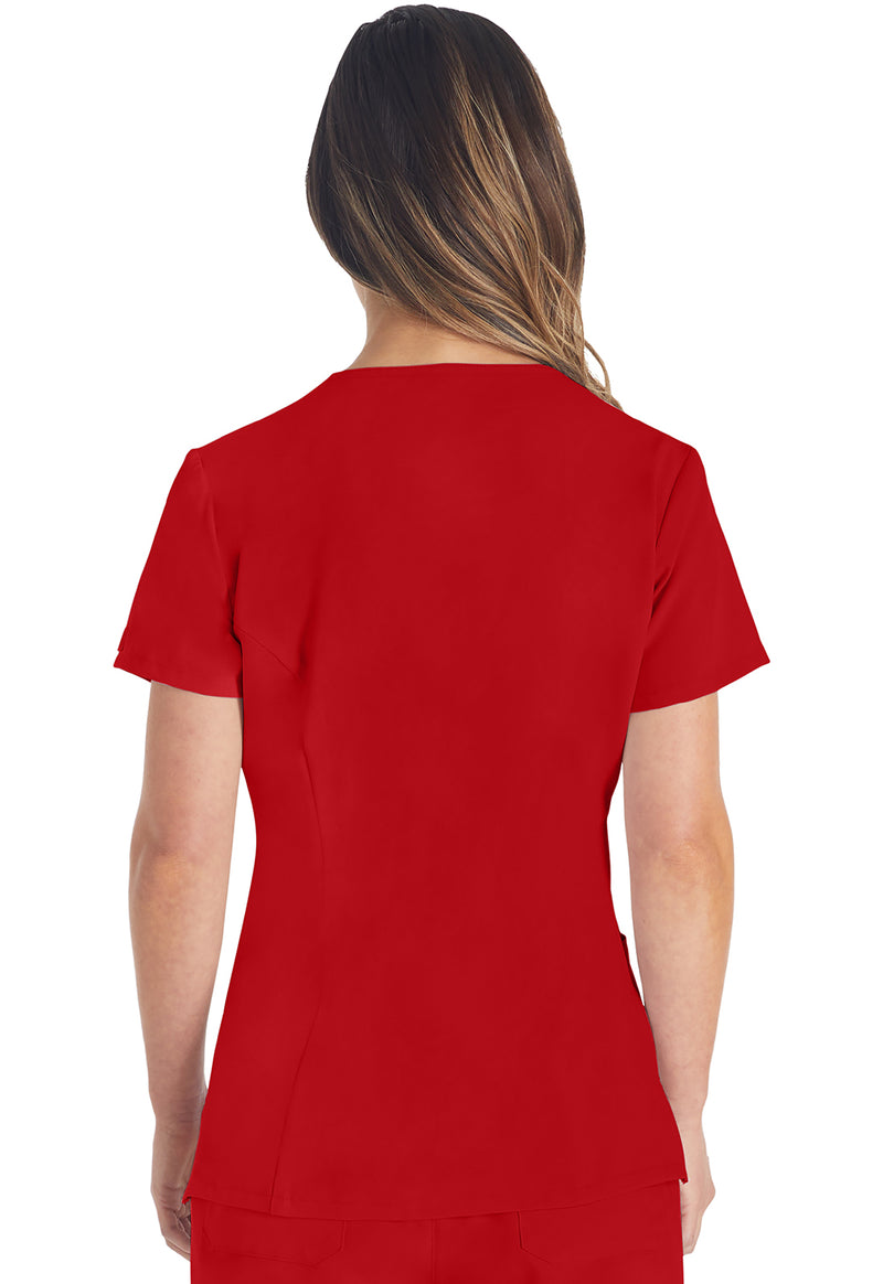 Red - Dickies EDS Essentials Women Scrub Top - Back View