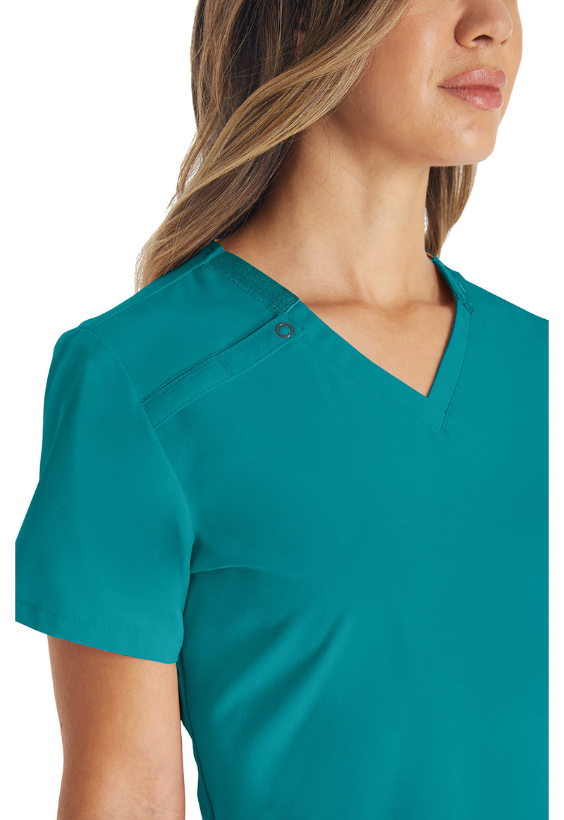Teal Blue - Women's V-Neck Scrub Top (View 3)