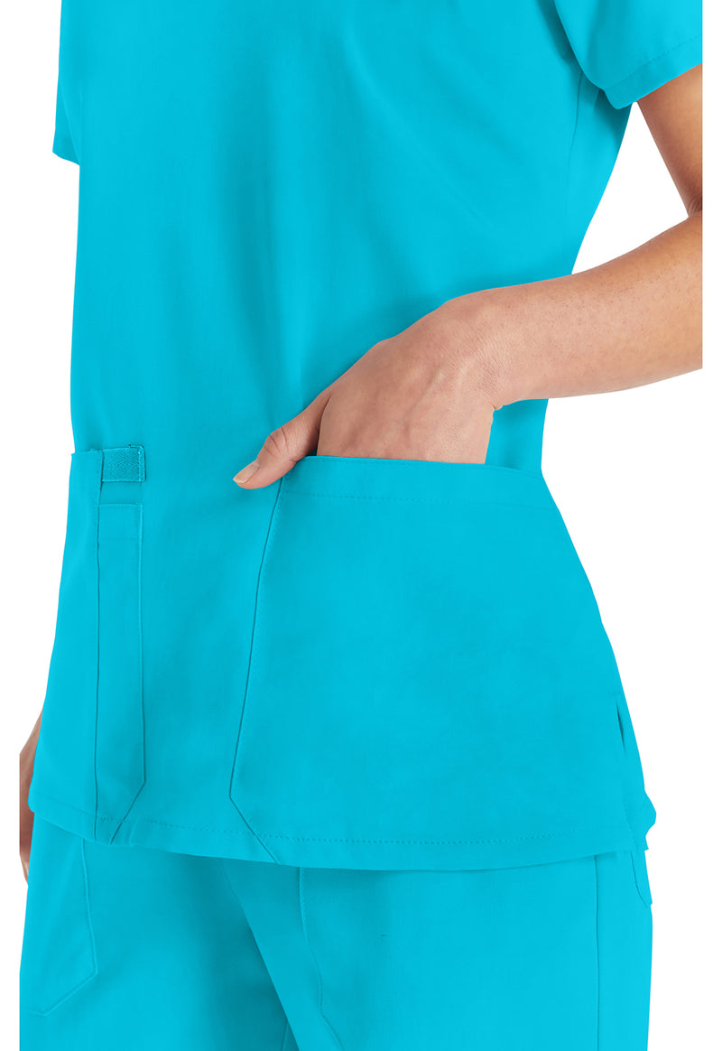 Turquoise - Women's V-Neck Scrub Top (View 2)