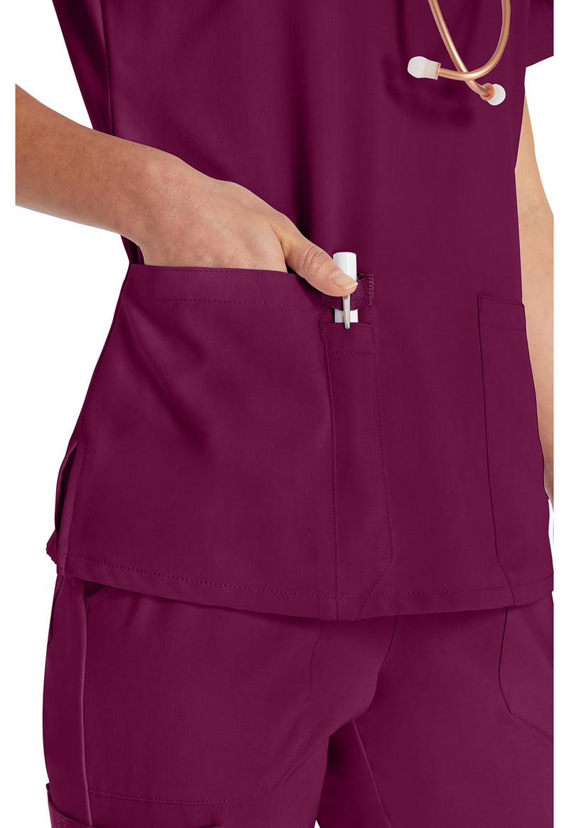 Wine - Women's V-Neck Scrub Top (View 4)