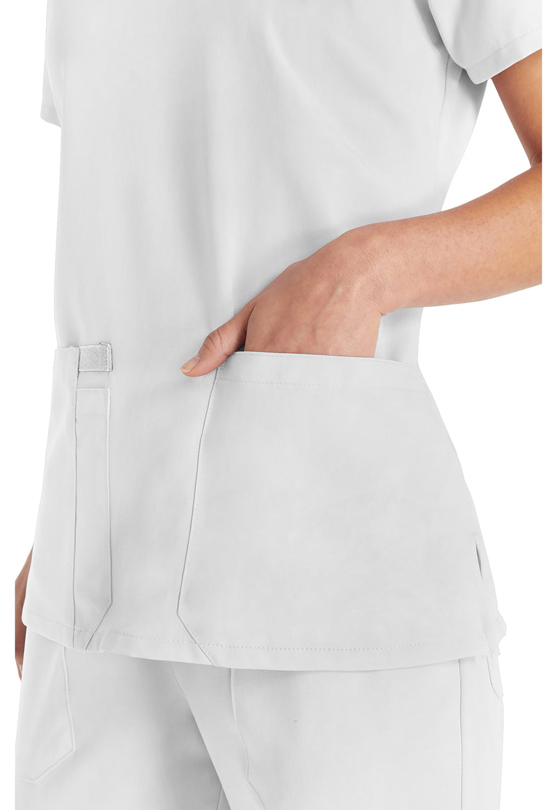 White - Women's V-Neck Scrub Top (View 2)