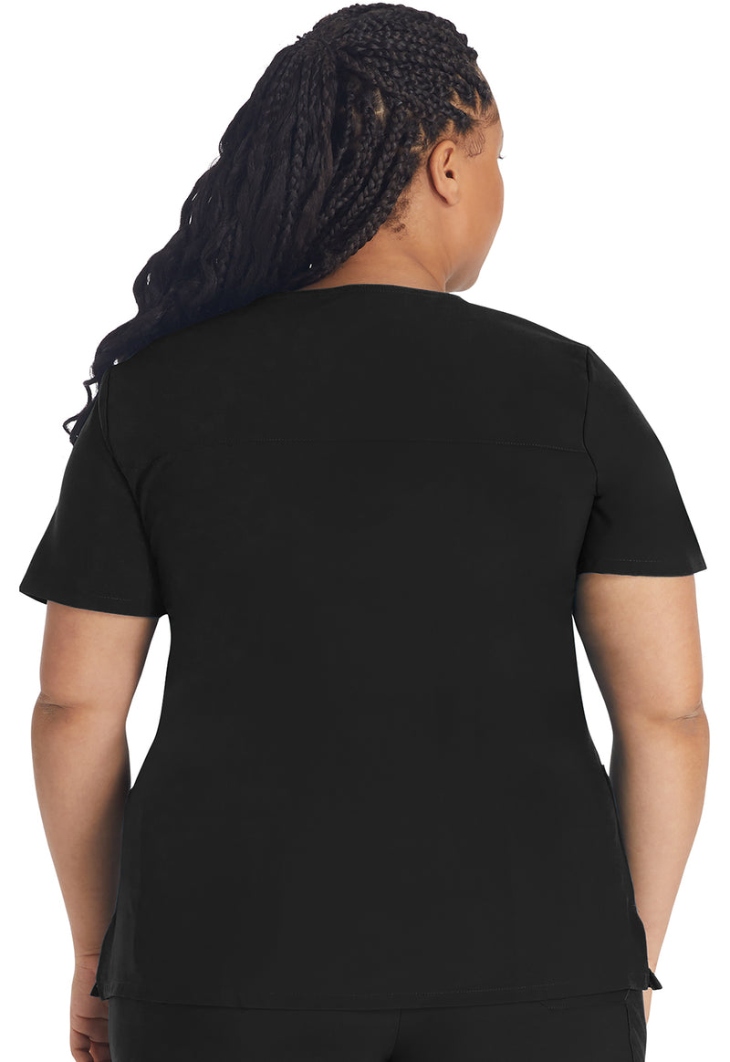 Black - Dickies EDS Essentials Women Scrub Top - Back View