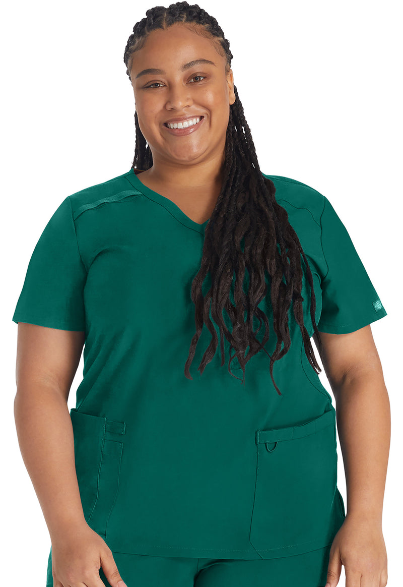 Hunter Green - Dickies EDS Essentials Women Scrub Top - Front View