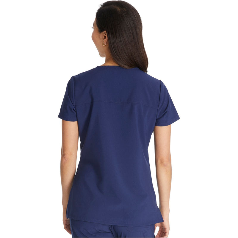 navy - Mock Wrap Top
